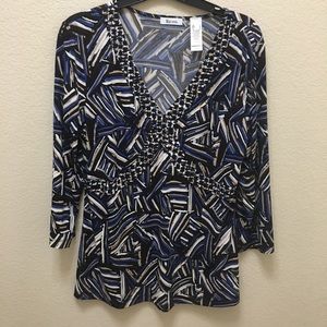 Women’s liz&co. Large Black & Blue Blouse